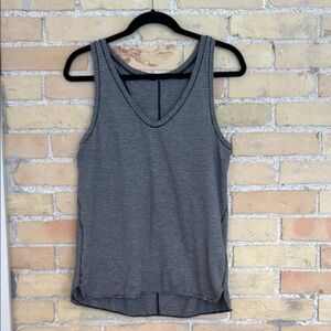 Lululemon Striped Black and Gray Tank Top